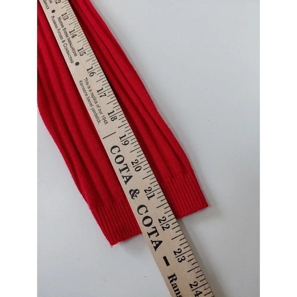Vintage Solid Red Coldwater‎ Creek Longsleeve Knit Ribbed Dress Petite Small